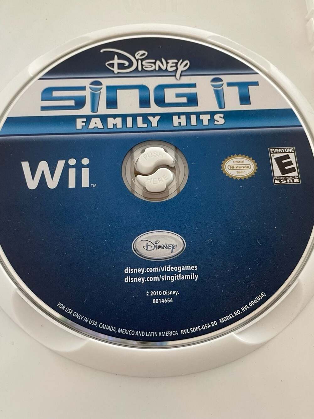Disney Sing It Family Hits Nintendo Wii Game Disc
